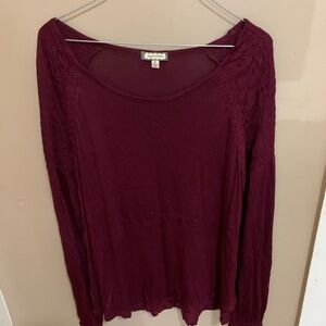 Eyeshadow Deep Burgundy Long Sleeve Top